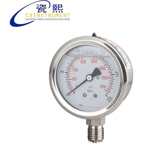 CX-PG-TN-BF 0~60 Mpa 60mm Radial Install Anti-vibration Stainless steel Pressure Gauge