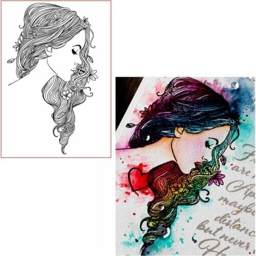 Perfect Side Face Clear Stamps Girl With Beautiful Side Face For DIY Card Making Kids Transparent Silicone Stamp New 2019