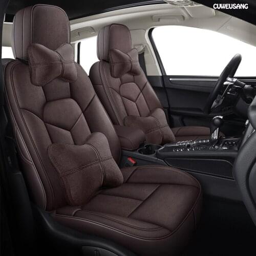 CUWEUSANG Custom Leather car seat covers For Hyundai Veloster LAFESTA Coupe Azera Grand SantaFe Veracruz Equus Rohens car seats