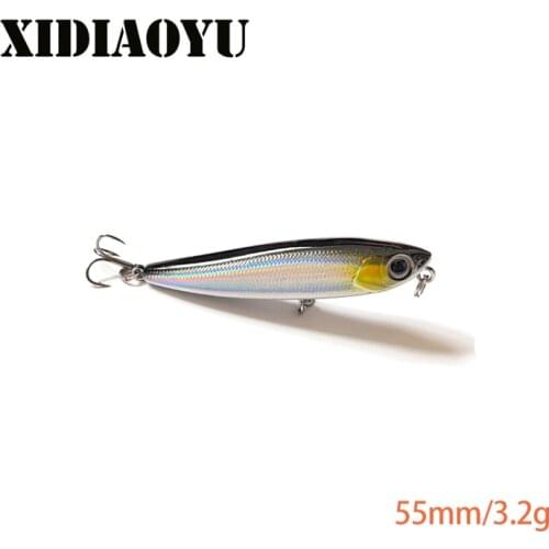 Micro-floating pencil road sub-bait 55mm3.2g water-based fake bait Zigzag dog hard bait Alice mouth bass bait