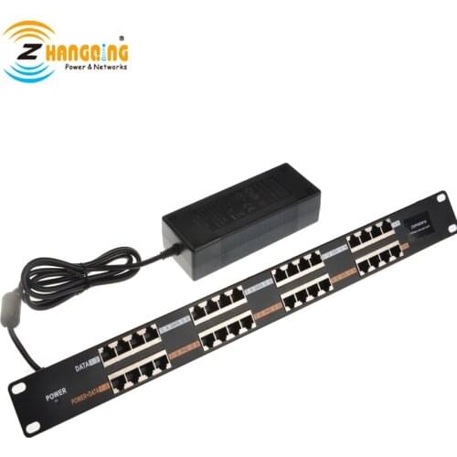 Multi-port PoE Injector 16 Port 100Mbps Patch Panel With 48V 120W Power Supply For Network Devices