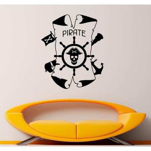 Nautical anchor and rudder vinyl wall sticker nautical enthusiasts indoor bathroom bathroom home decoration art wall decal 1HH13