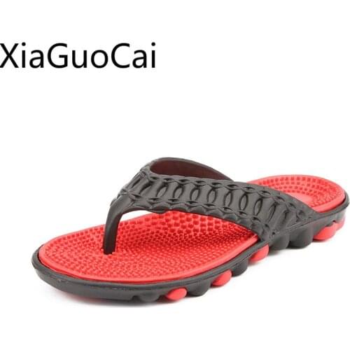 2019 Summer New Mens Flip-flops Massage Bottom Male Flat Slippers Korean Trend Non-slip Slippers Slides