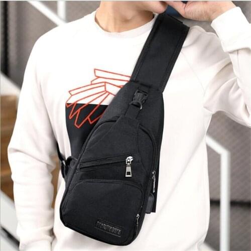 Male Shoulder Bags USB Charging Crossbody Bags Anti Theft Chest Bag School Summer Short Trip Messengers Bag 2021 New Arrival