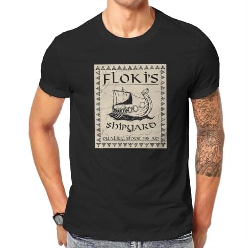 Men Flokis Shipyard Kattegat Vikings Viking gift Anime Vikings Ragnar Graphic Cool Classic O collar T-shirts
