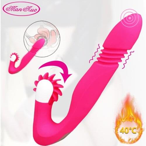 Man Nuo Rotation Dildo Vibrators Oral Sex Tongue Licking Toy Heating G Spot Vibrating Clitoris Stimulator Sex Toys for Women