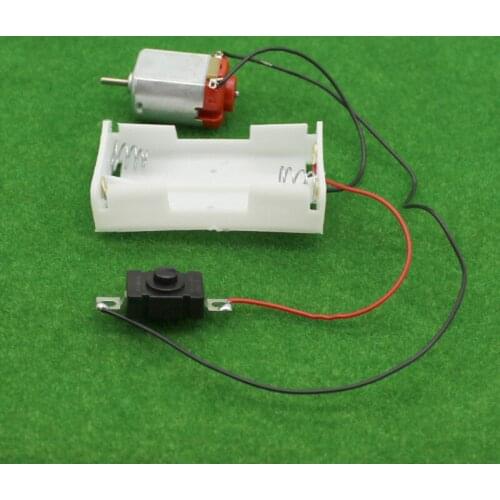 130 Motor Kit, with 2 x AA Battery Storage Case and Switch, 16500 RPM, Mini DIY Electronic Motor Simple Circuit Models Kit