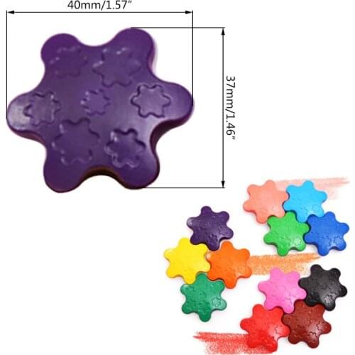 12 Colors Non-toxic Wax Snowflake Shape Crayons for Toddler Baby Kids Washable Safe Painting Drawing Tool