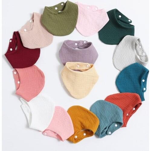 2021NEW Cotton Burp Cloth Gauze Baby Bibs Adjustable Triangle Newborns Saliva Towel Toddler Baby Boys Bib Scarf Baby Shower
