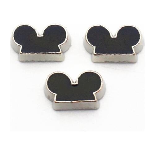 New Arrival 10Pcs/Lot Mouse Alloy Silver Floating Charms Living Glass Memory Lockets Diy Accessory Pendant