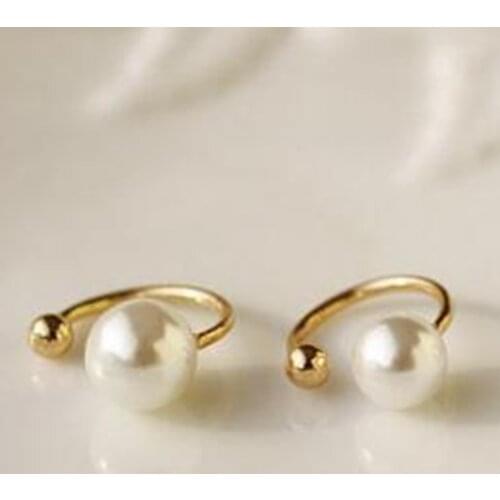 The new simple imitation pearl earrings jewelry married female Chinese fashion no ear pierced ear clip jewelry wholesale