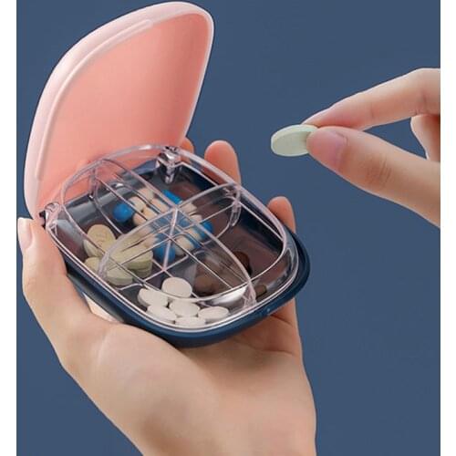 New 4-Divided Pill Case Portable Medicine Sealed Storage Box Travel Outdoor Camping Hiking Emergency First Aid Pill Case Bag