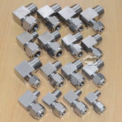 New 1/4" NPT To 6mm Compression Male Elbow Double Ferrule Stainless Steel 304 Fittings