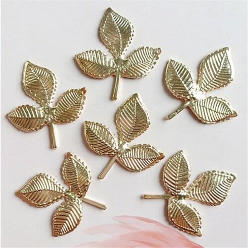 SEA MEW 20 PCS 33*36mm Metal Zinc Alloy Gold Leaves Connector For Jewelry Making
