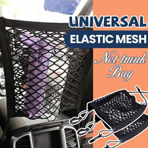 Car Ceiling Storage Net Pocket Roof Interior Trunk Handle Mount Double Layer Zipper Sundries Cargo Organizer Bags Dropshipping