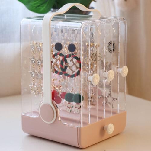 High-end Portable Jewelry Storage Box Large Capacity Earring Nail Jewelry Display Shelf Lipstick Necklace Headwear Finishing Box