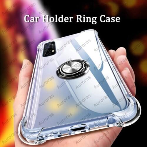 Auroras For Realme 7 Case Full Protection Soft Airbag Silicone Cover For realme 7 Pro Ring Holder Case