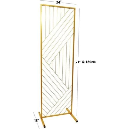 Modern Lines Wedding Backdrop Floor Stand-gold -black walkaway stand