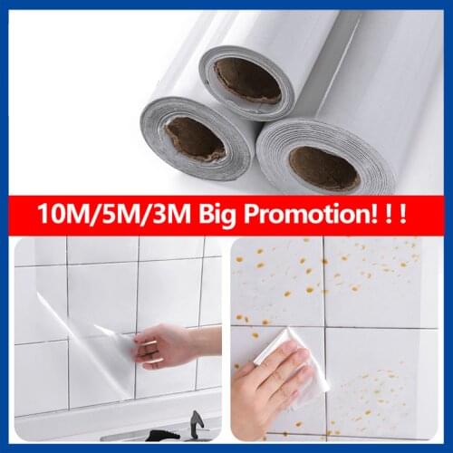 10M/5M/3M Kitchen Table Glass Resistant To Oils Wall Sticker Heat-Resistant Self Adhesive Film Waterproof Kitchen