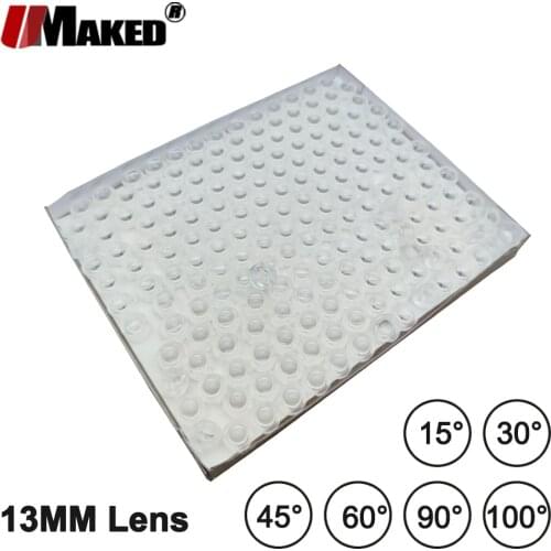13mm LED mini Lens 15 30 45 60 90 100 Degree Needn't Holder Synthetical IR Power Lenses Reflector Collimator For 1W 3W 5W Beads