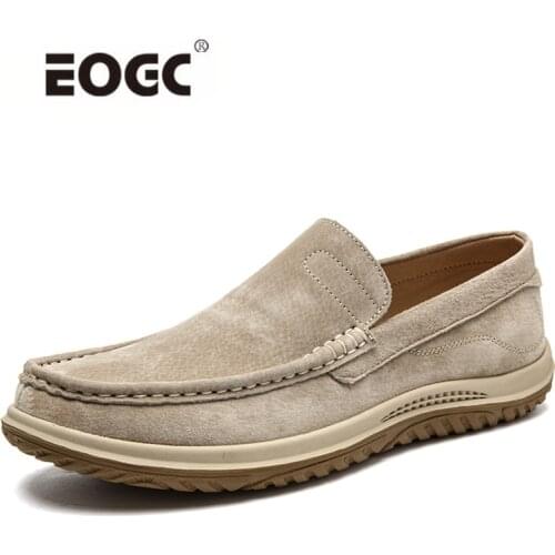 Comfort Shoes Men Natural Leather Outdoor Walking Casual Shoes Breathable Spring/ Autumn Breathable Flat Shoes Sapato Masculino