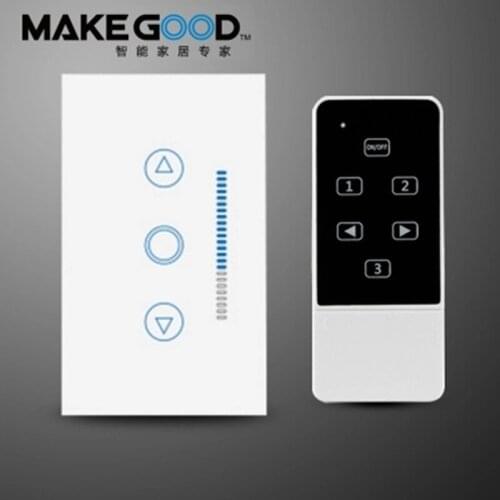 Makegood US Standard Touch Switch, Crystal Glass Panel with LED indicator Smart Dimmer Switch,Remote Control Dimmer Light Switch