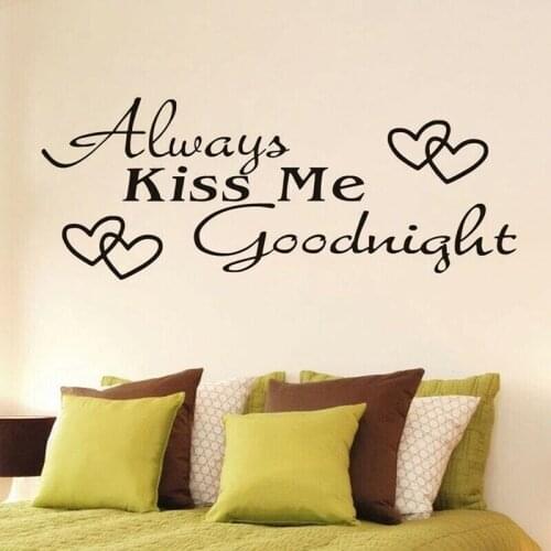 Always Kiss Me Goodnight" Home Decor Wall Sticker Decal Bedroom Vinyl Art