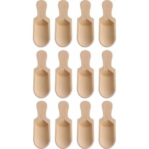Wood Rice Salt Spice Mini Spoon Scoop Set of 12 For Kitchen Dining Serving Wood Spice Scoop Spoon Set Kitchen Tools For Dining