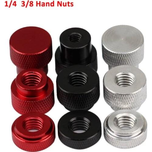 1PCS British Standard Knurled Thumb Screws Nuts Aluminum Alloy Through Hole Hand Nuts