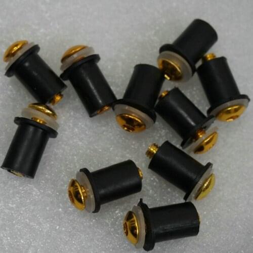 10Pcs 5mm M5 Motocross Mounting Nuts Motorbike Fairing Windshield Windscreen Bolt Screw Nut Fastener Kit Gold For Cafe Racer