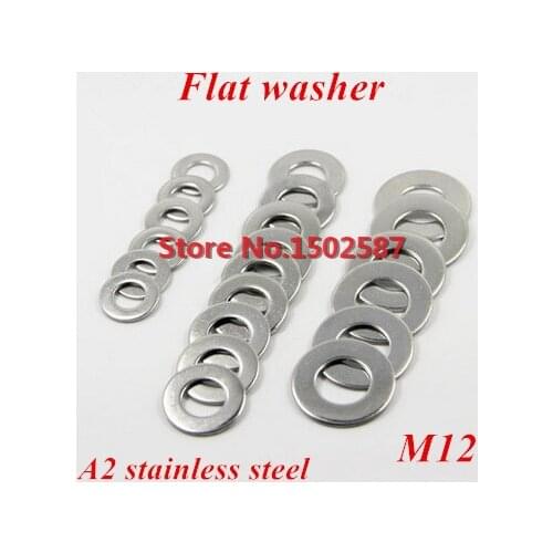 100 Pieces M12*24*2.5 Thick DIN 125 Flat Washer A2-70 Stainless Steel SS304 m12 Ring Gasket