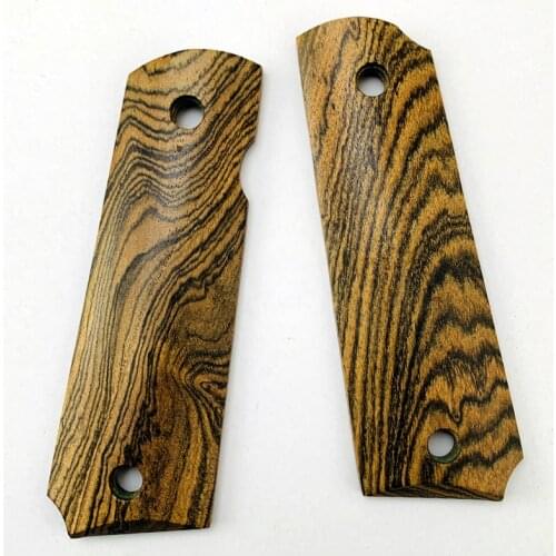 2Pieces Gun 1911 Grips Natural Cross striation wood Handle Grips Patch Custom Grips CNC Gun Handle Grips
