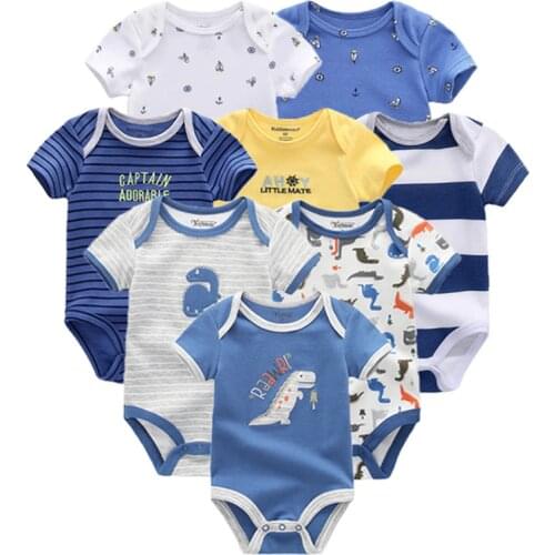 2020 8PCS/lot Clothing Sets Cotton Newborn Unicorn Baby Girl Clothes Bodysuit Baby Clothes Ropa bebe Baby Boy Clothes