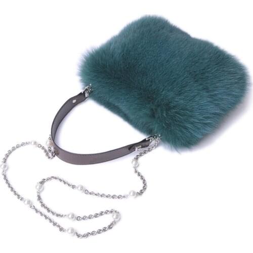 2020 Women Luxury Real Fox Fur Handbags Natural Fur Bags New Fashion Winter New Crossbody Single Shoulder Girl Wrist Bags