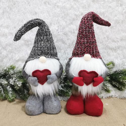 Handmade 2021 Love Swedish Santa Gnome Plush Doll Holiday Figurines Toy Valentines Day doll Ornaments
