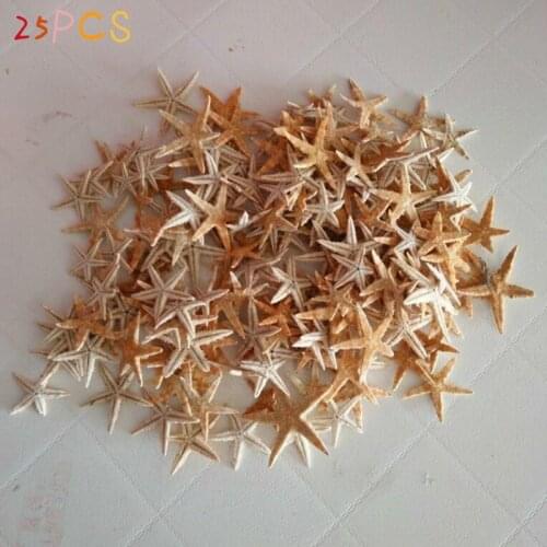 25pcs Natural Starfish Crafts Decor Mini 3cm-5cm Ornaments For Micro-Landscape