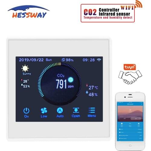 3-Speed Adjustment Temperature & Humidity Monitoring and CO2 Concentration Control for Fresh Air System