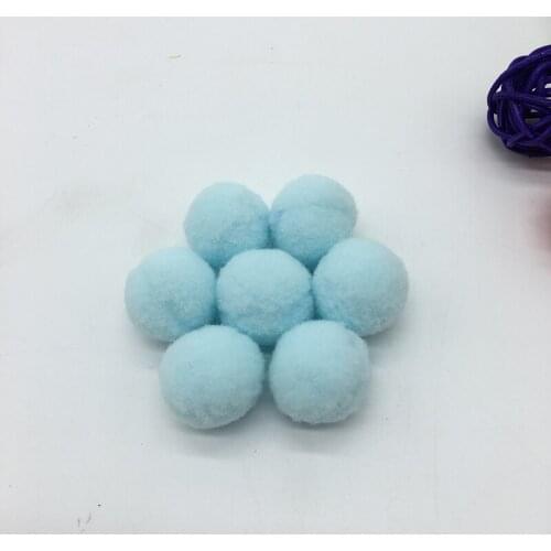 30pcs 1" 25mm Light blue Pompom Fur Craft DIY Soft Pom Poms For Children Toys Cellphone Wedding Home Decoration Accessories