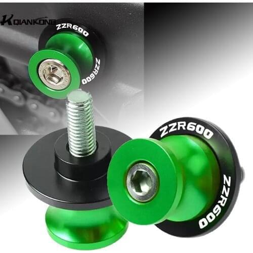8mm 10mm CNC Aluminum Swingarm Spools Stand Screws Slider For KAWASAKI ZZR600 1990-2003 2002 2001 2000 1999 1998 1997 1996 1995