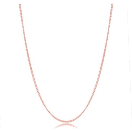 Authentic 925 Sterling Silver Necklace Rose Curb Chain Pendant Necklaces for Women Fashion Jewelry collier femme argent