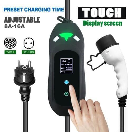 Car Charger Level 2 EV Charger Type 2 Ev Charging Cable 32A 1Phase IEC 62196-2 Schuko Plug EVSE for Electric Vehicle Charger