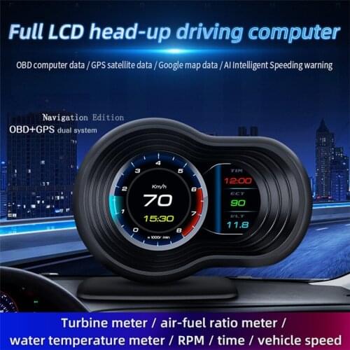Car Computer OBD2/GPS Dual System HUD Navigation Display Digital Car ECU Computer