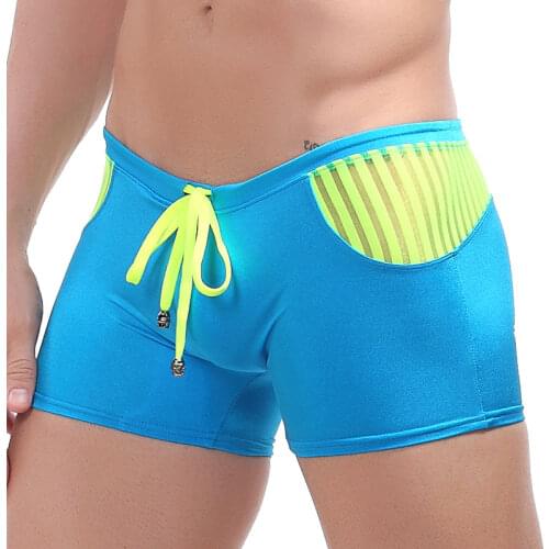 Mens Swimwear Boxers Drawstring Boxers Men Swim Suit Mens Shorts Men Suit Cueca Boxer Sexy Men Boardshort 1014-PJ