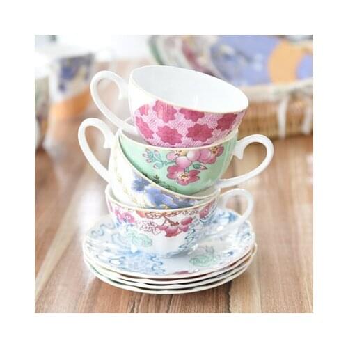 British Bone China Coffee Cup High-grade Porcelain Afternoon Teacup And Saucer Set European style Drinkware Gift Set