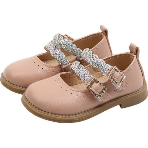 CUZULLAA Spring Baby Children Elegant Rhinestone Band Flat Shoes For Kids Girls Princess Casual Shoes Size 21-30