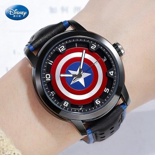 Disney Marvel Quartz Childrens Watch Avengers League of American Captain Watch Boys Watch Water Resistant 3Bar Buckle Plastic