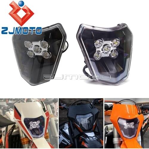 Dirt Bike Moto LED Headlight Headlamp Head Light For 125 250 350 690 EXC-F EXC SXF MX SMC R EU US Dirt Bike Enduro LED Lighting