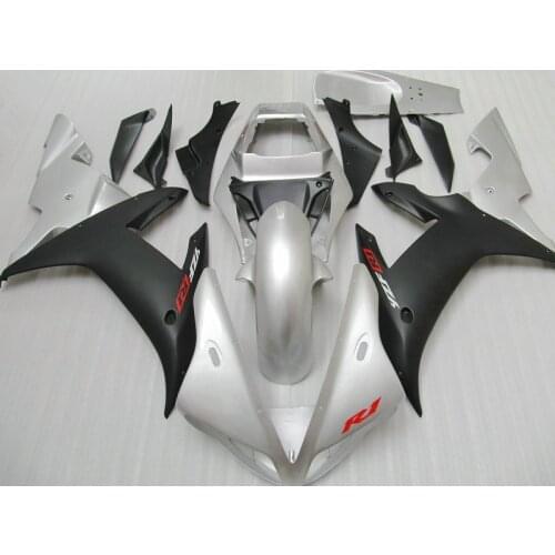 Good motorcycle injection factory fairings kits for YAMAHA R1 2002 2003 YZF R1 02 03 YZF-R1 silver black ABS fairing bodywork