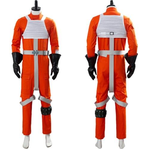 Star Cosplay Wars X-Wing Rebel Fighter Pilot Cosplay Costume Full Suit men Halloween Jumpsuit+Vest+Belt+Gloves