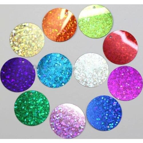 About 780Pcs 150g 25mm Round Laser Sequins Loose Beads Paillettes Sewing Wedding DIY Craft For Garment Accessories
